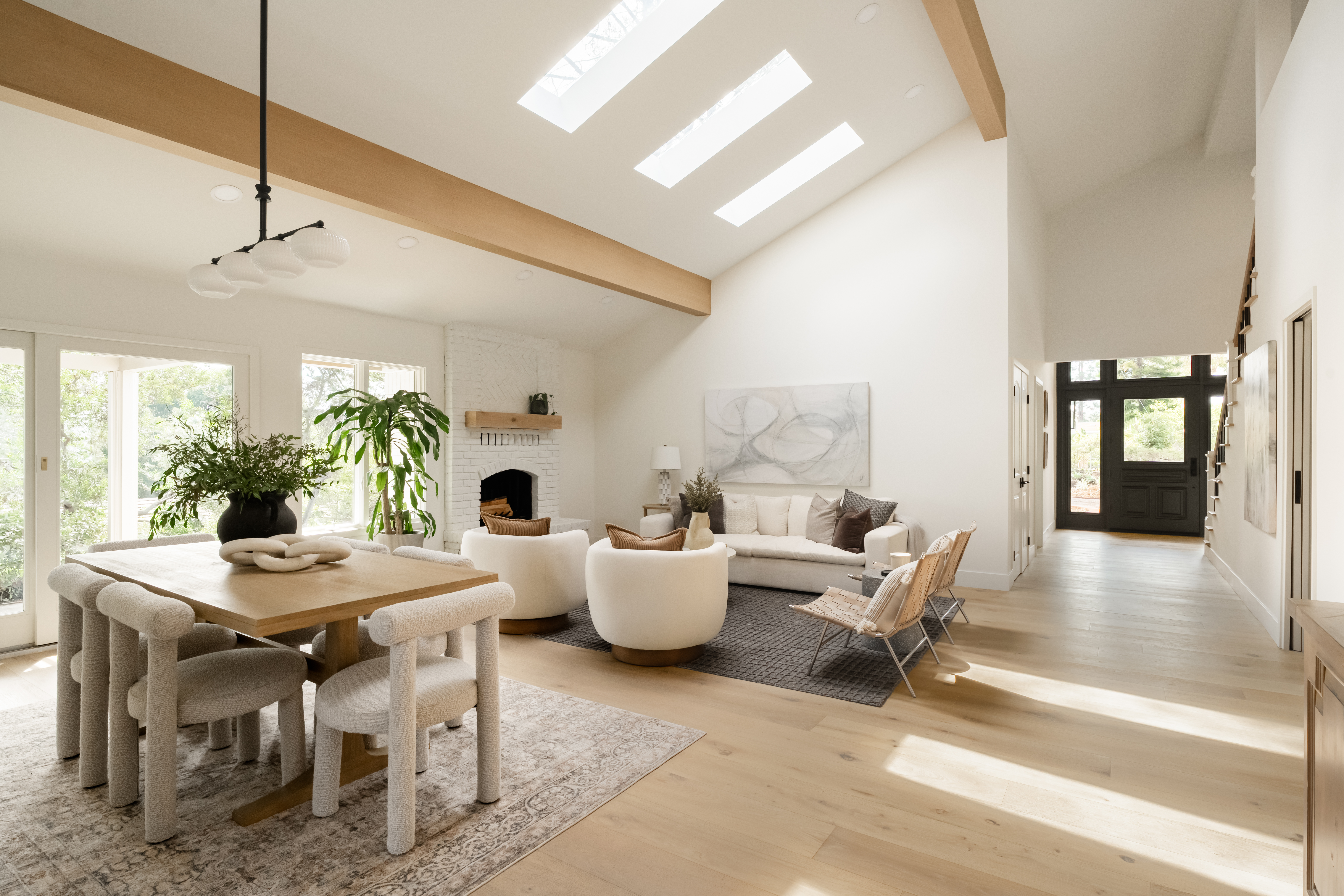 Sereno View exposed beam interior painting - San Diego